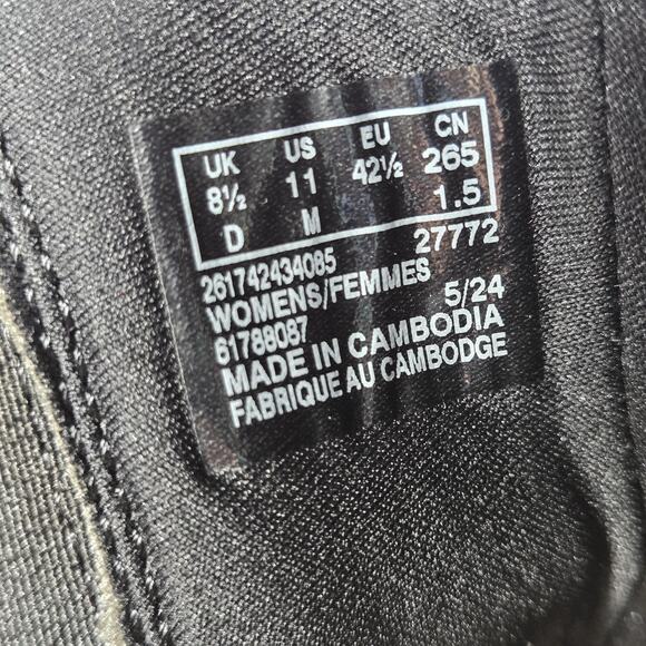 Clarks Hearth Rose Boots Womens 11 Black Leather Ankle Side Zip Ruched Lug Sole - Picture 8 of 11